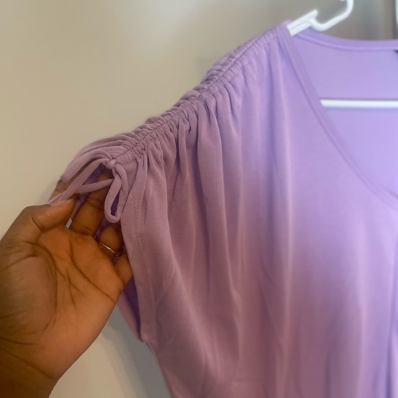 Women’s Simply Vera Wang Ruched-Shoulder Dolman Tee - Picture 3 of 7